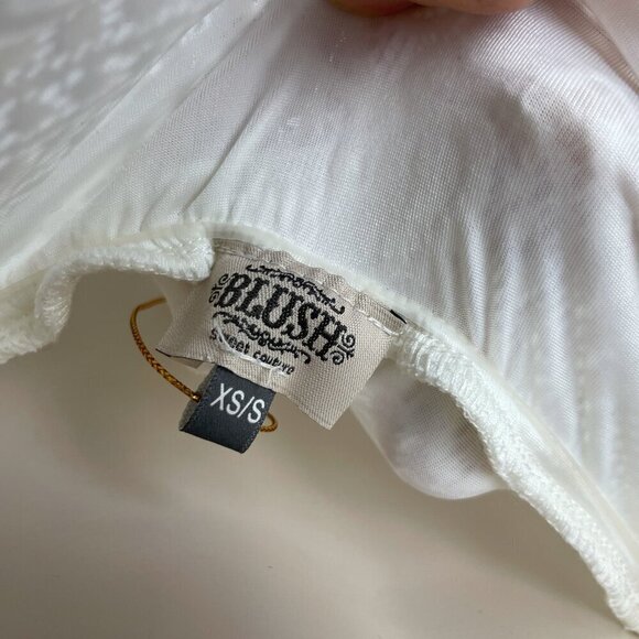 BLUSH SC Classic Simple Boho Lace Openback Stretch Shimmering Wedding Dress S-XS - Picture 12 of 12